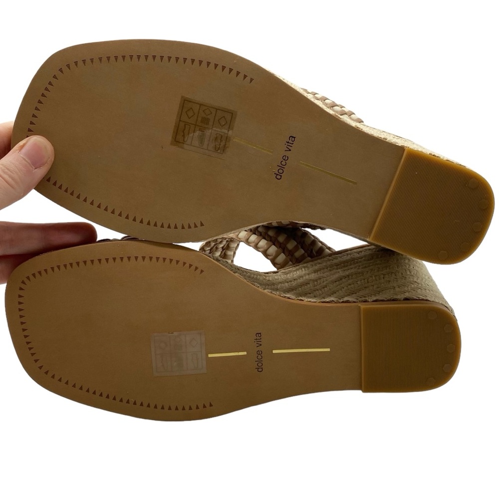 Dolce Vita Shoes Abigal Sandals Brown Beige Espadrille Wedge Casual Neutral NEW - Picture 8 of 11